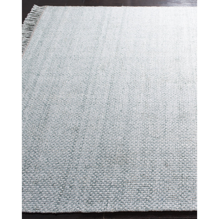 Handmade Luxe Blue Wool and Viscose 5' x 8' Flat Woven Area Rug