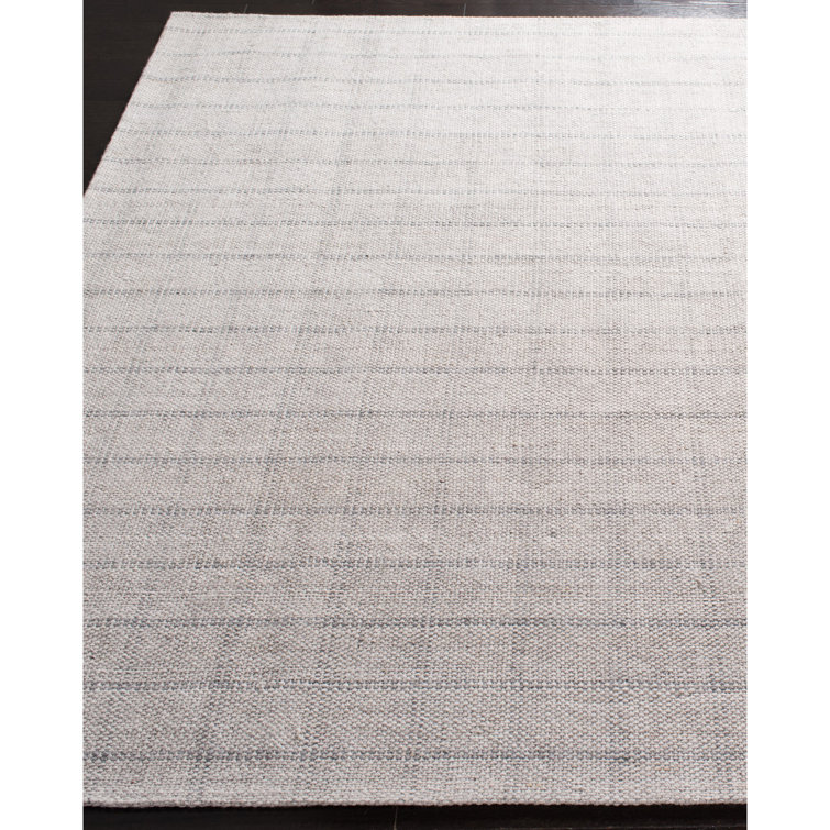 Silver Hand-Knotted Wool and Viscose 6' x 9' Rug