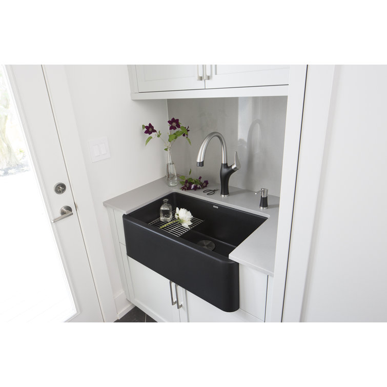 Anthracite and Chrome Pull-Down Dual Spray Kitchen Faucet