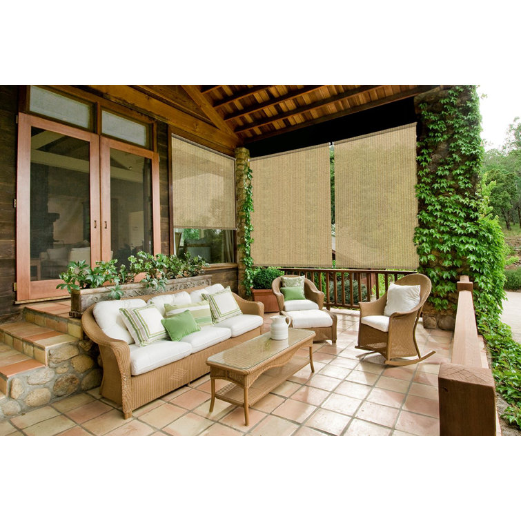 Coolaroo Beige Cordless Outdoor Roller Shade with UV Block