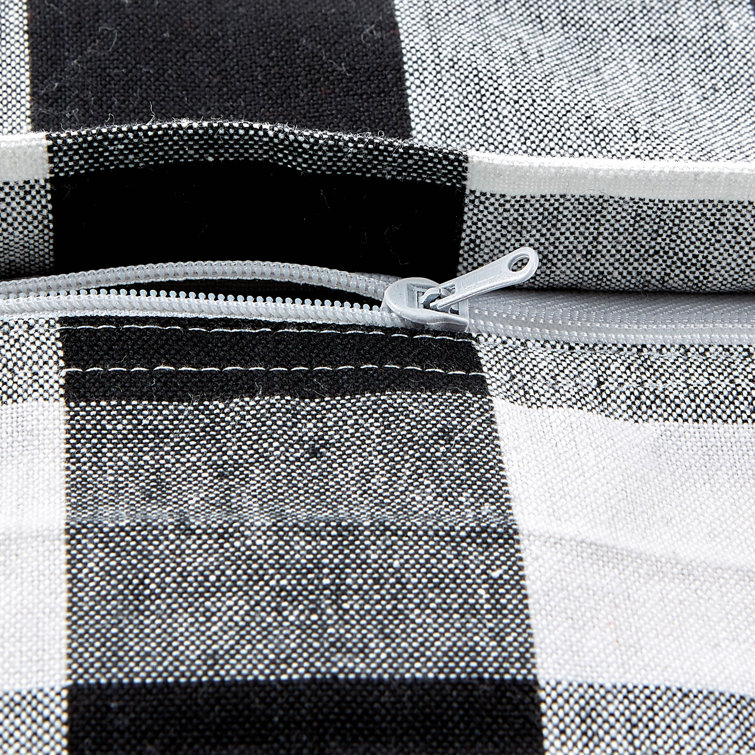 Black and White Buffalo Check Cotton Pillow Cover Set, 20x20