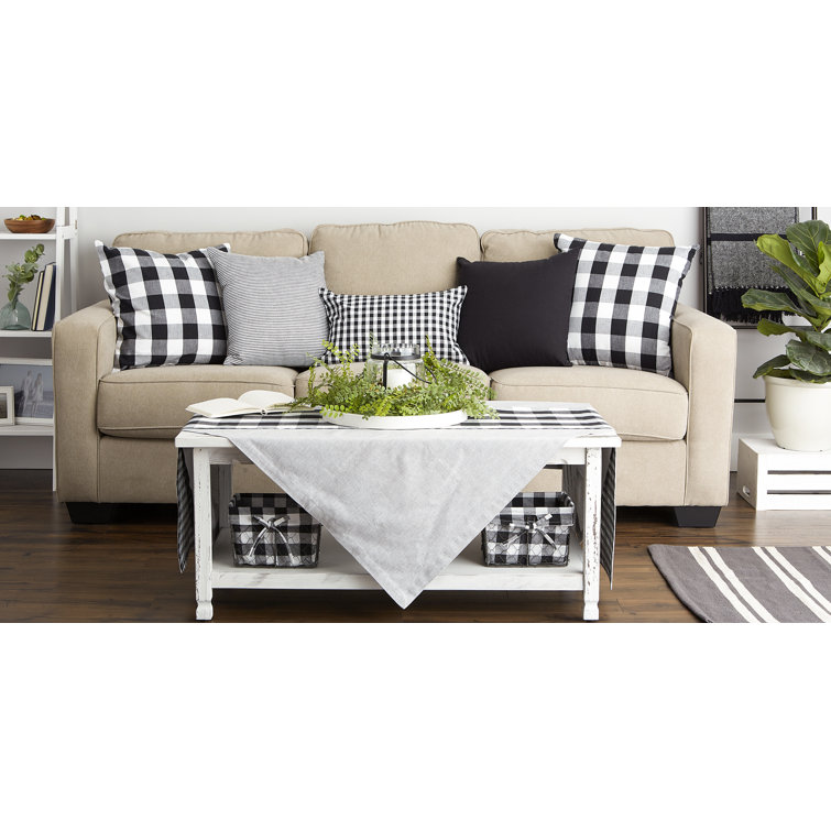 Black and White Buffalo Check Cotton Pillow Cover Set, 20x20