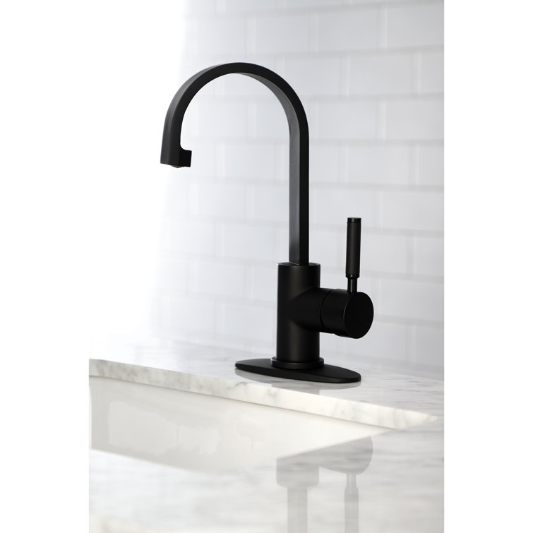 Matte Black Single-Handle Bar Faucet with High Spout