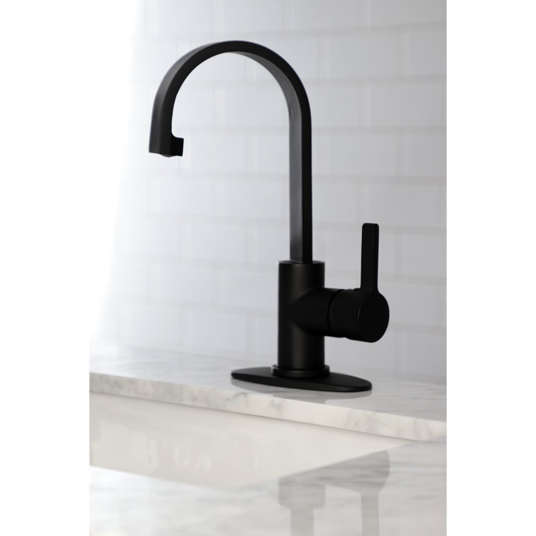 Matte Black Single-Handle Bar Faucet with High Spout