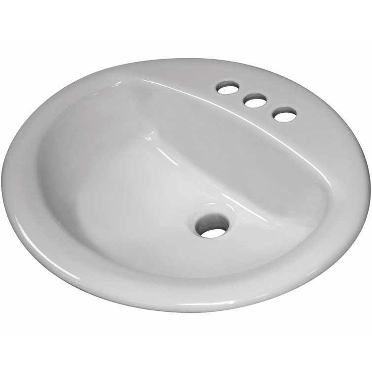 Sloan 20" White Ceramic Oval Self-Rimming Bathroom Sink