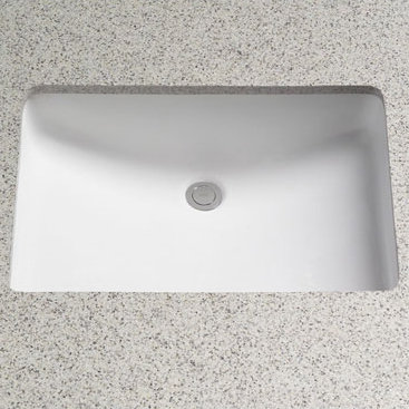 Modern Beige Ceramic Undermount Rectangular Bathroom Sink