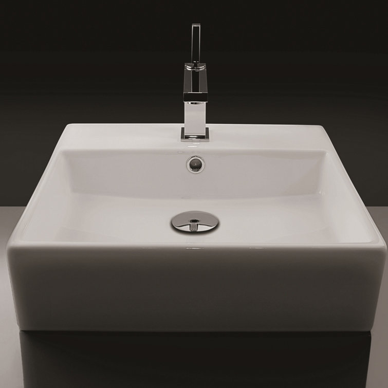 Unlimited 18.3'' Glossy White Ceramic Wall-Mount Bathroom Sink