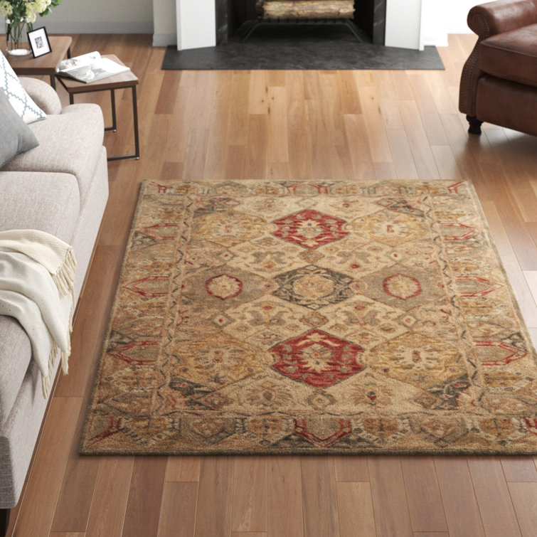 Antiquity Hand Tufted Red Wool Rectangular Area Rug