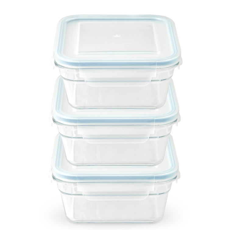 Clear Glass Square Food Storage Jar Set - 3 Pieces