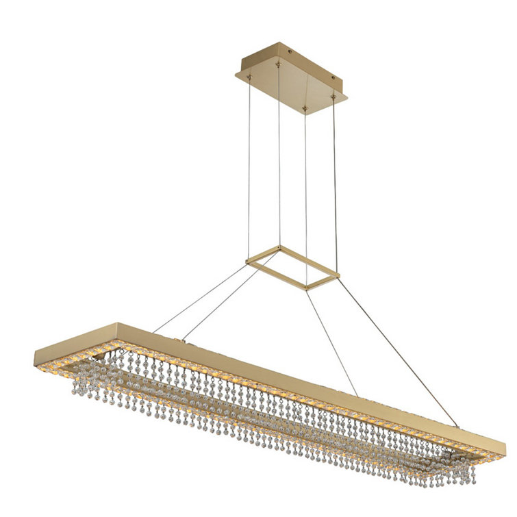Saturno 44'' Brushed Brass Crystal LED Pendant Light