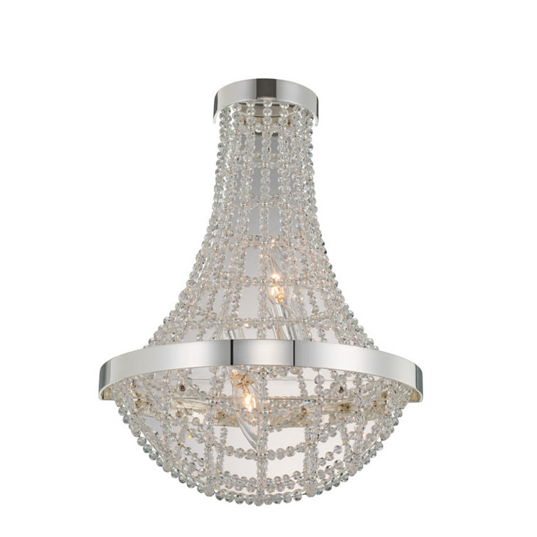 Polished Silver 18" Dimmable Crystal Beaded Sconce