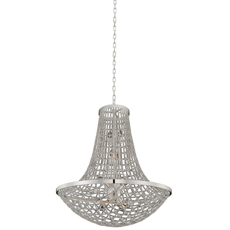 Felicity Crystal and Silver 12-Light Empire Chandelier