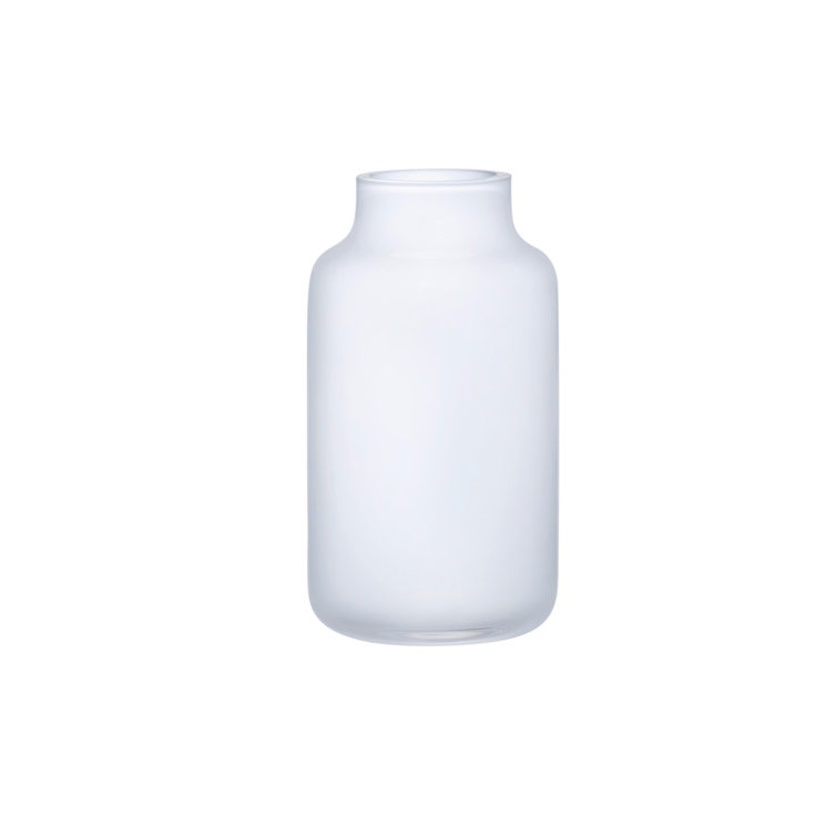 Opal White Handcrafted Crystal Cylinder Vase