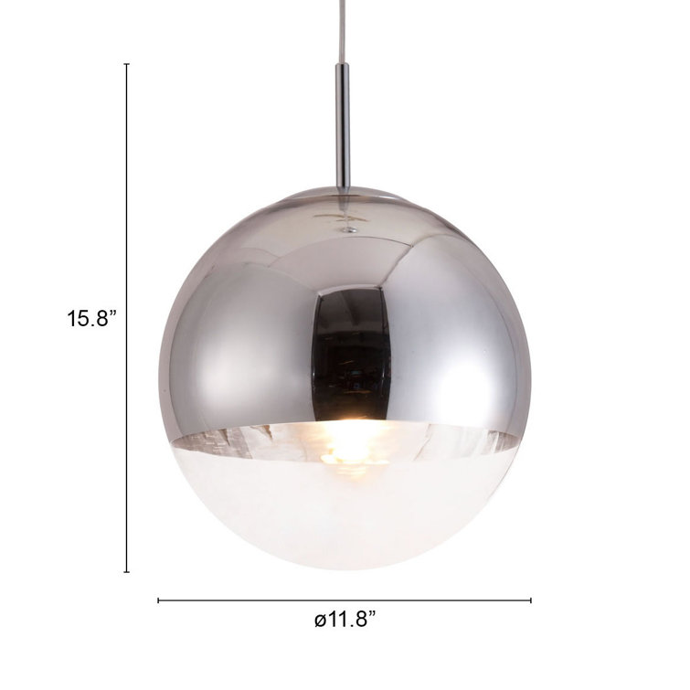 Kinetic Chrome Globe Ceiling Lamp with Adjustable Height