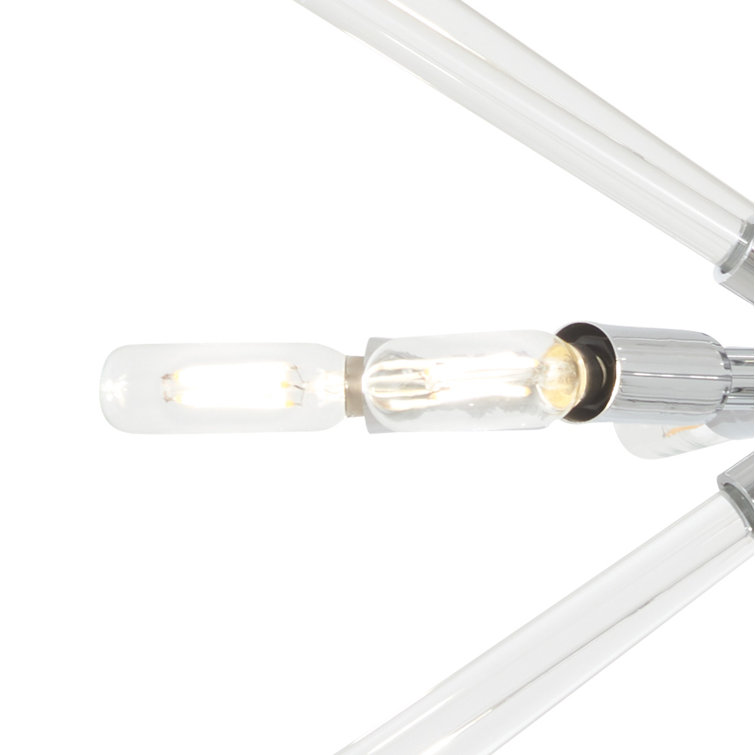 Chrome and Glass 6-Light Sputnik Chandelier