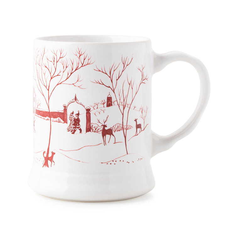 Winter Frolic Red and White Ceramic Mug, 13oz