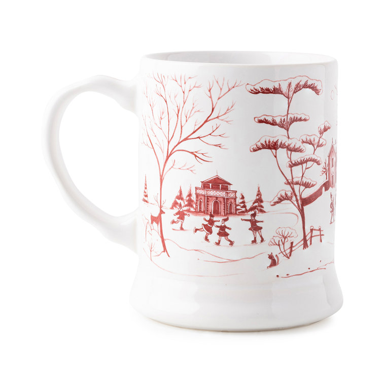 Winter Frolic Red and White Ceramic Mug, 13oz