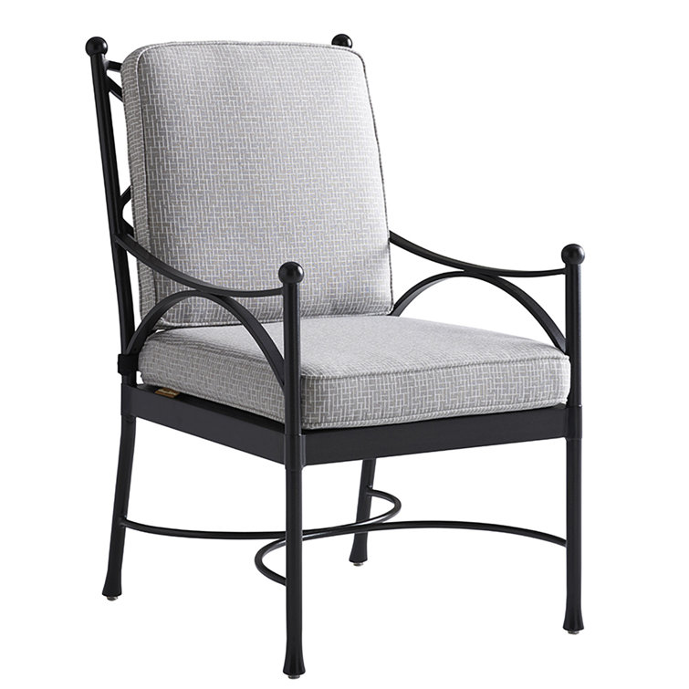Gray Aluminum Transitional Dining Arm Chair