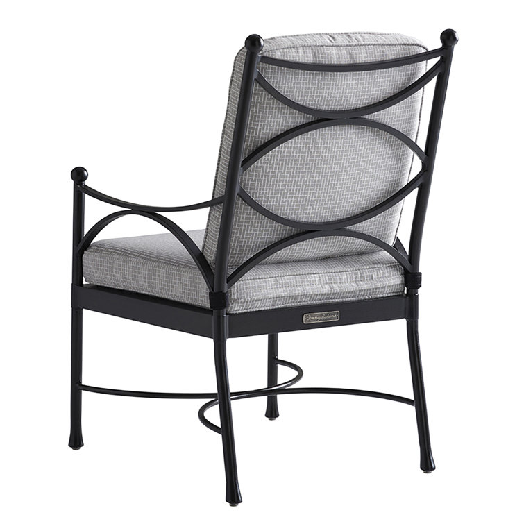 Gray Aluminum Transitional Dining Arm Chair