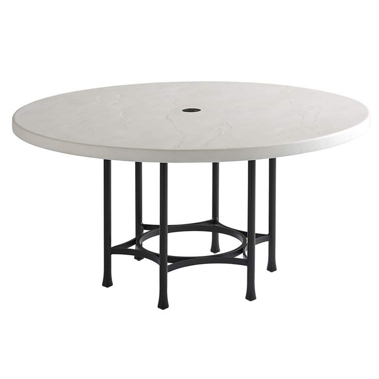 Ivory and Black Round Transitional Dining Table