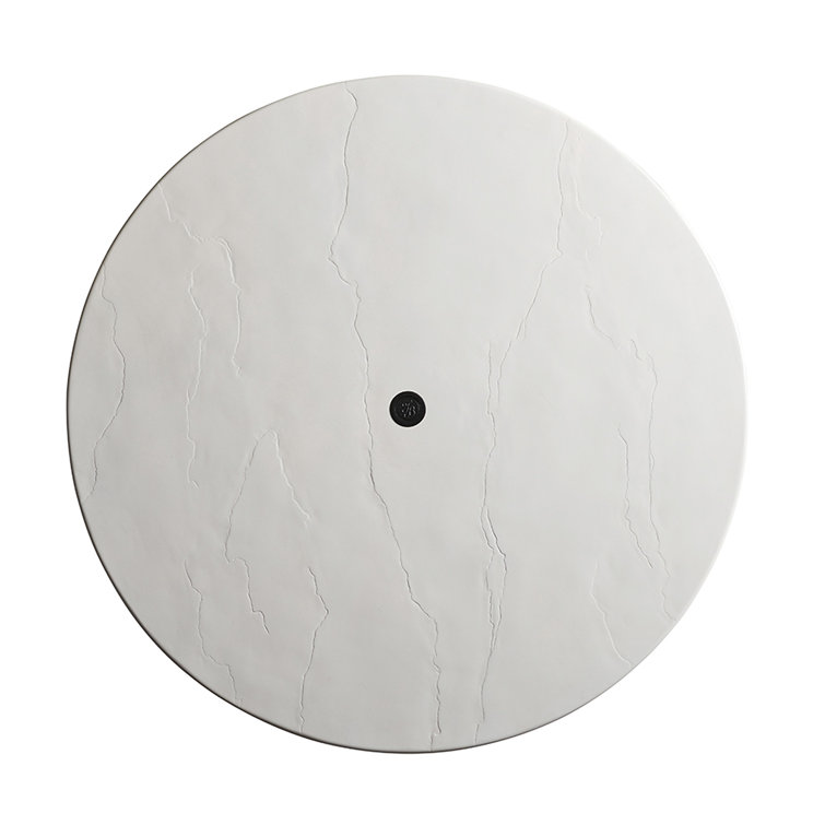 Ivory and Black Round Transitional Dining Table