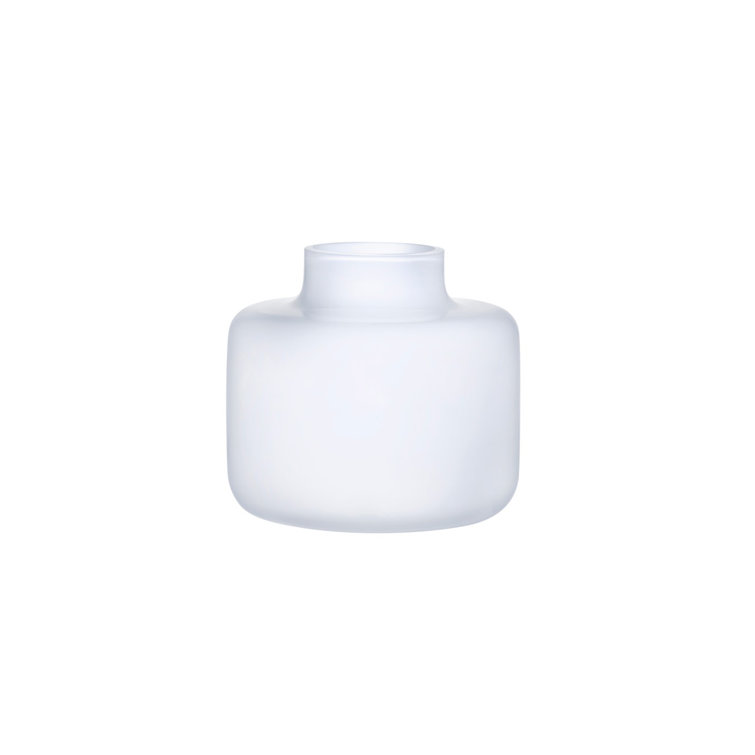 Opal White Handcrafted Crystal Table Vase
