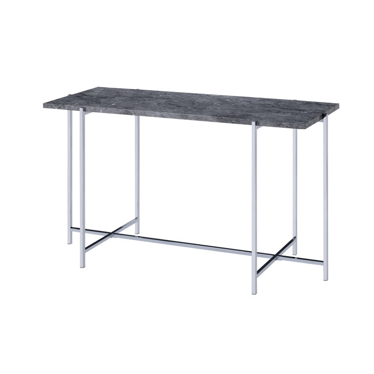 Adelae 49'' Faux Marble and Chrome Sofa Table
