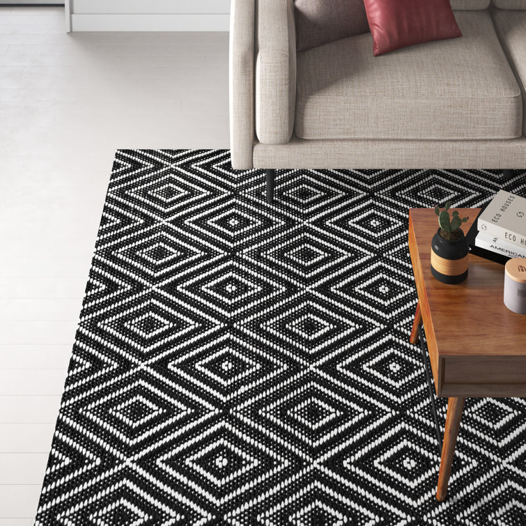 Ivory Diamond Harmony 6' x 9' Flatwoven Synthetic Area Rug