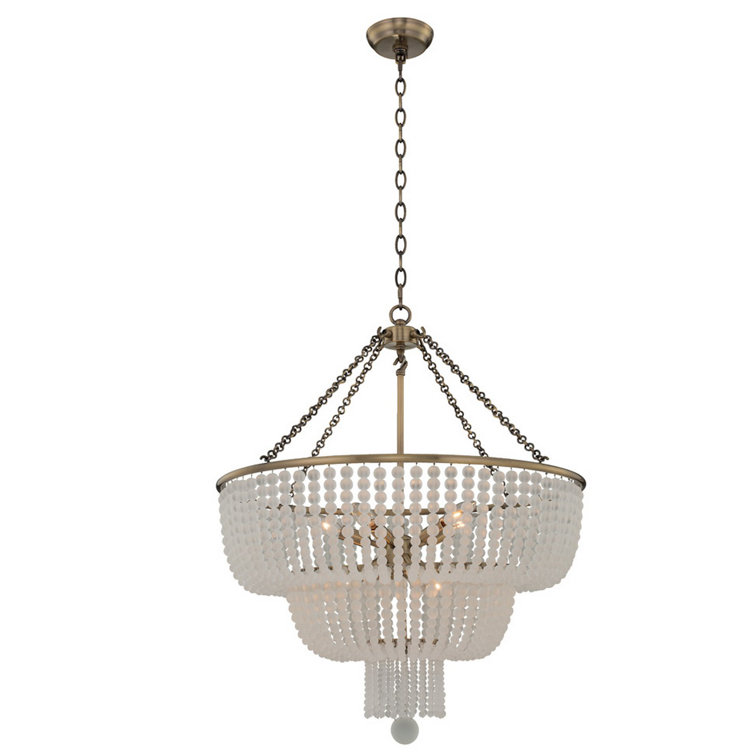 Esperanza Brushed Gold and Frosted Glass 8-Light Chandelier