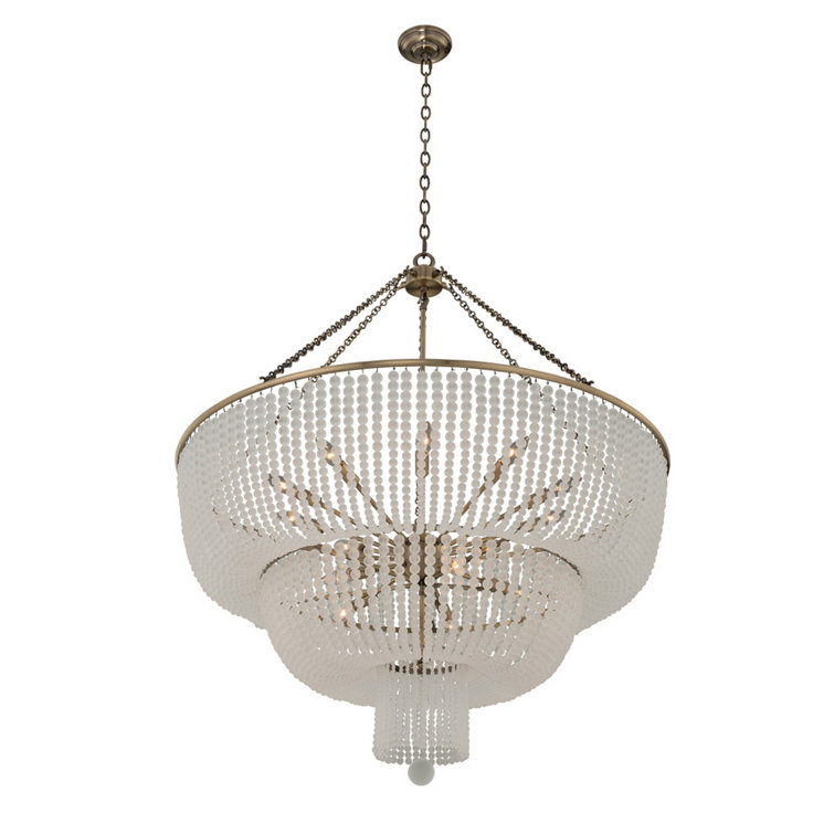 Esperanza Frosted Glass and Gold 15-Light Chandelier