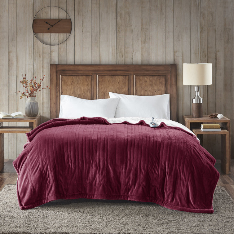 Cozy Comfort Queen-Sized Grey Knitted Reversible Heated Blanket