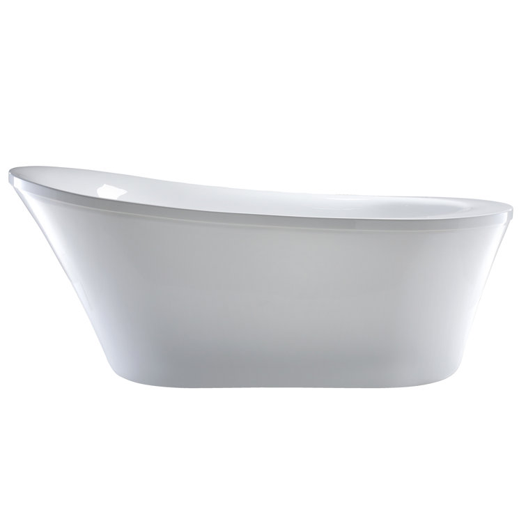 Vanity Art 70" White Acrylic Freestanding Soaking Bathtub