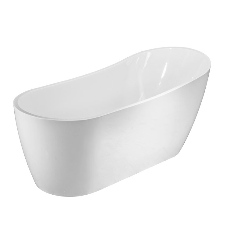 Amara 59'' White Acrylic Freestanding Soaking Bathtub