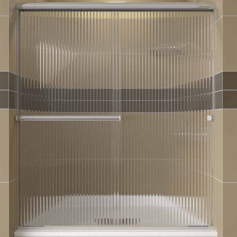 Polished Chrome Clear Glass Bypass Shower Door Enclosure