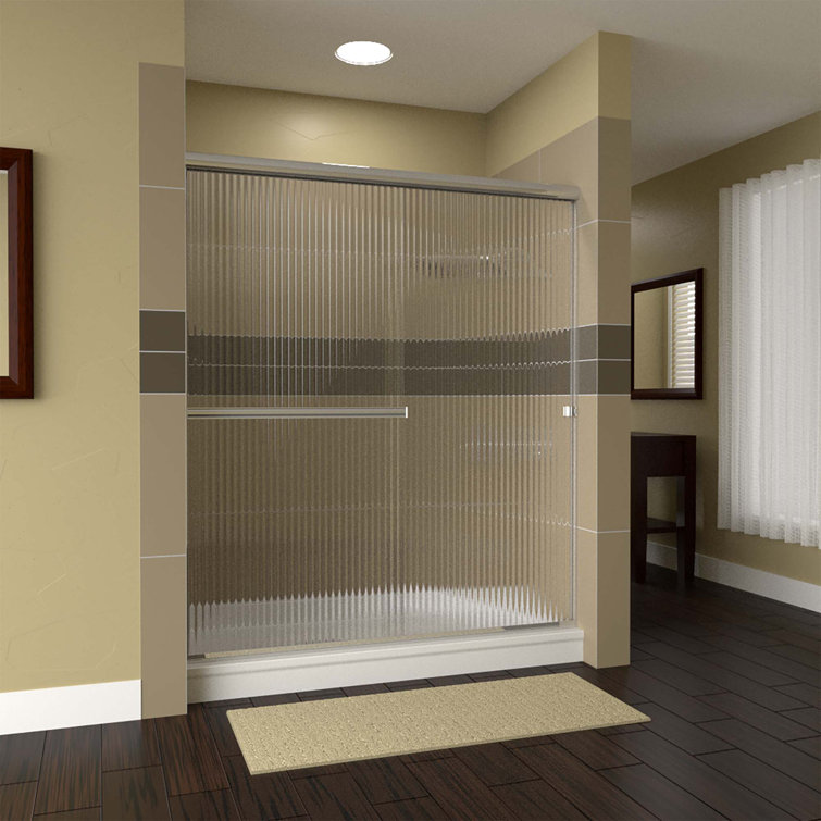 Polished Chrome Clear Glass Bypass Shower Door Enclosure