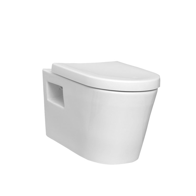 White Ceramic Wall Mounted High Efficiency Dual Flush Toilet