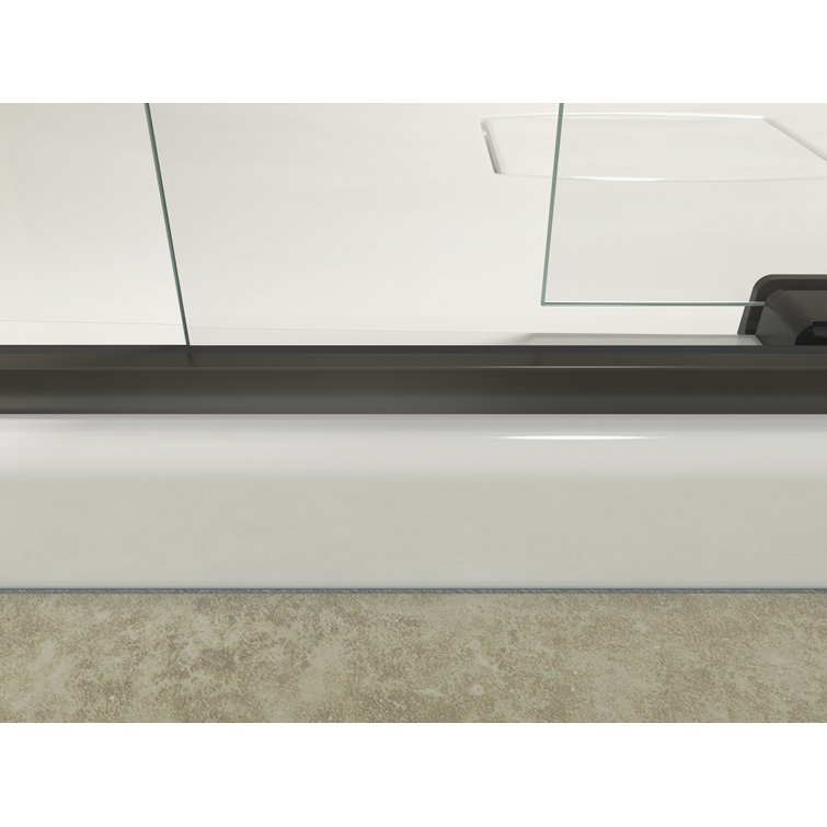 Levity 62" Frameless Sliding Tub Door in Anodized Dark Bronze