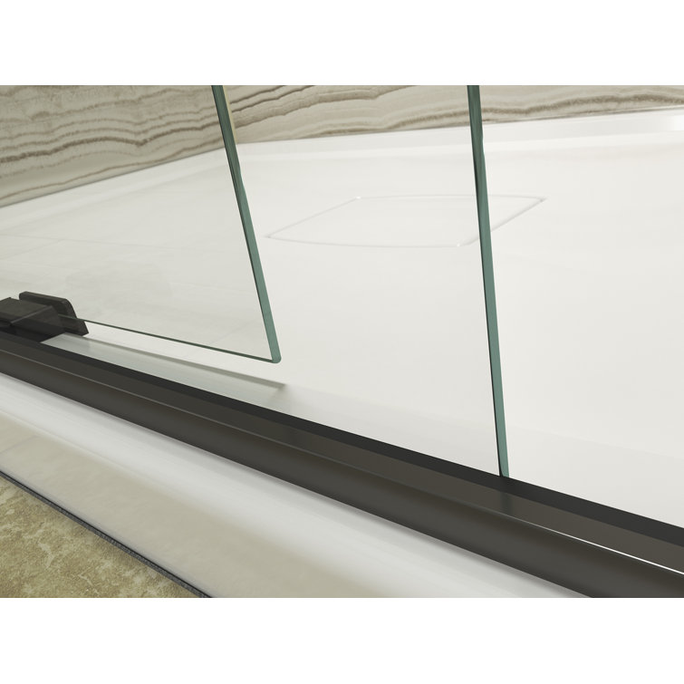 Levity 62" Frameless Sliding Tub Door in Anodized Dark Bronze