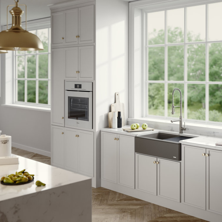 Stainless Steel and Matte Black Pull-Down Kitchen Faucet
