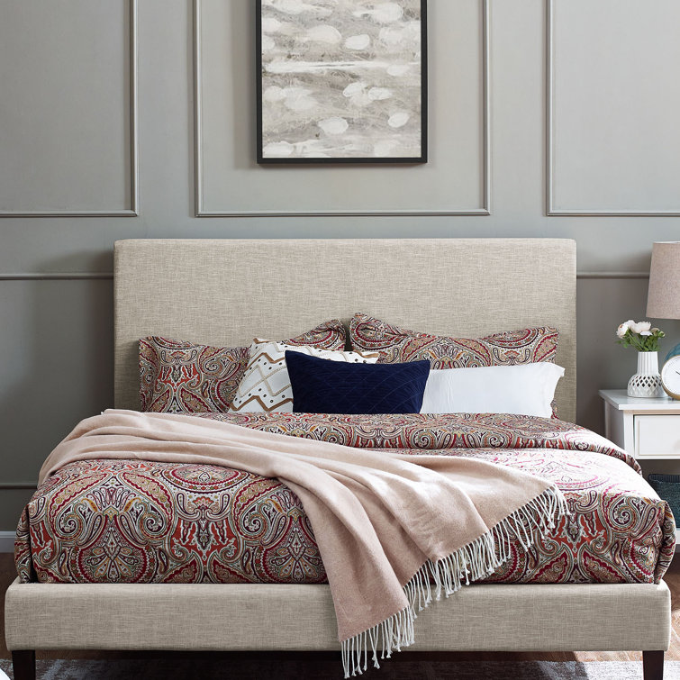 Taylor Full/Queen Light Gray Linen Fabric Upholstered Headboard