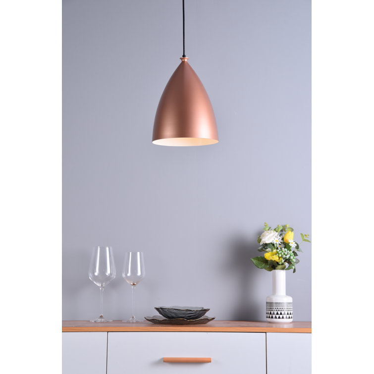 Honey Gold Aluminum Single Pendant Light