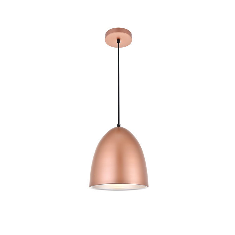 Honey Gold Aluminum Dome Pendant Light