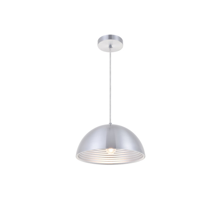 Classically Modern Burnished Nickel Aluminum Pendant - 11.5"x6.5"