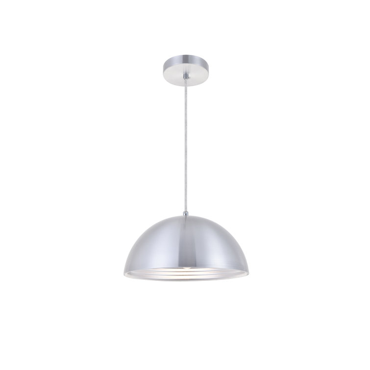 Classically Modern Burnished Nickel Aluminum Pendant - 11.5"x6.5"