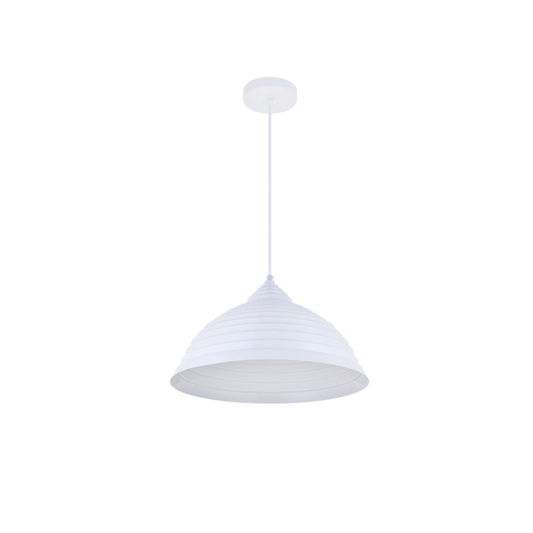Circa Contemporary White Aluminum Dome Pendant 15.5"x9.5"