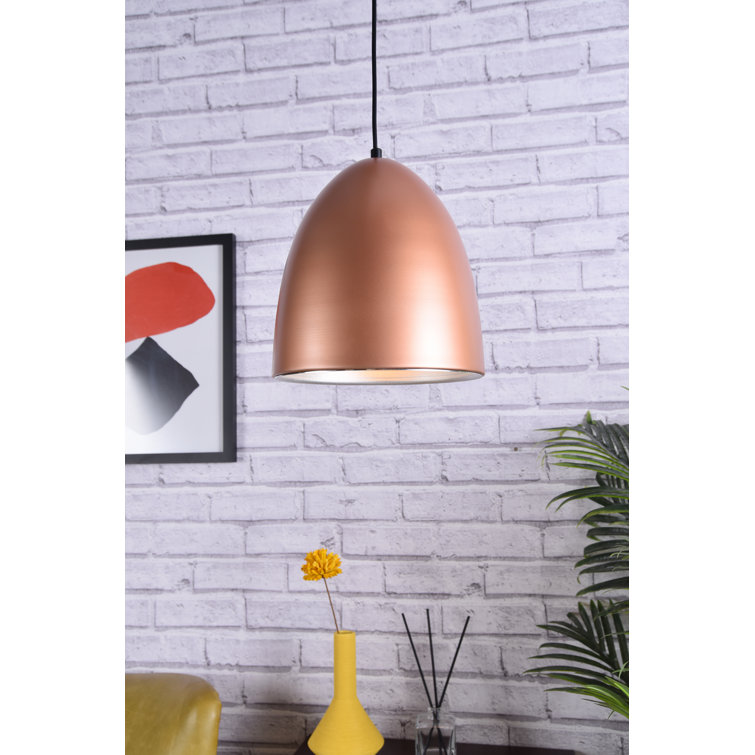 Honey Gold Aluminum Dome Pendant Light