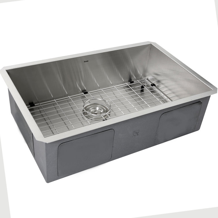 28'' Satin Stainless Steel Undermount Single Bowl Kitchen Sink