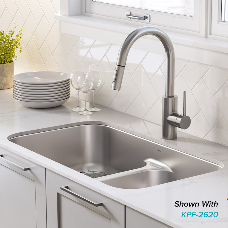 Premier 32-Inch Satin Stainless Steel Double Bowl Undermount Sink