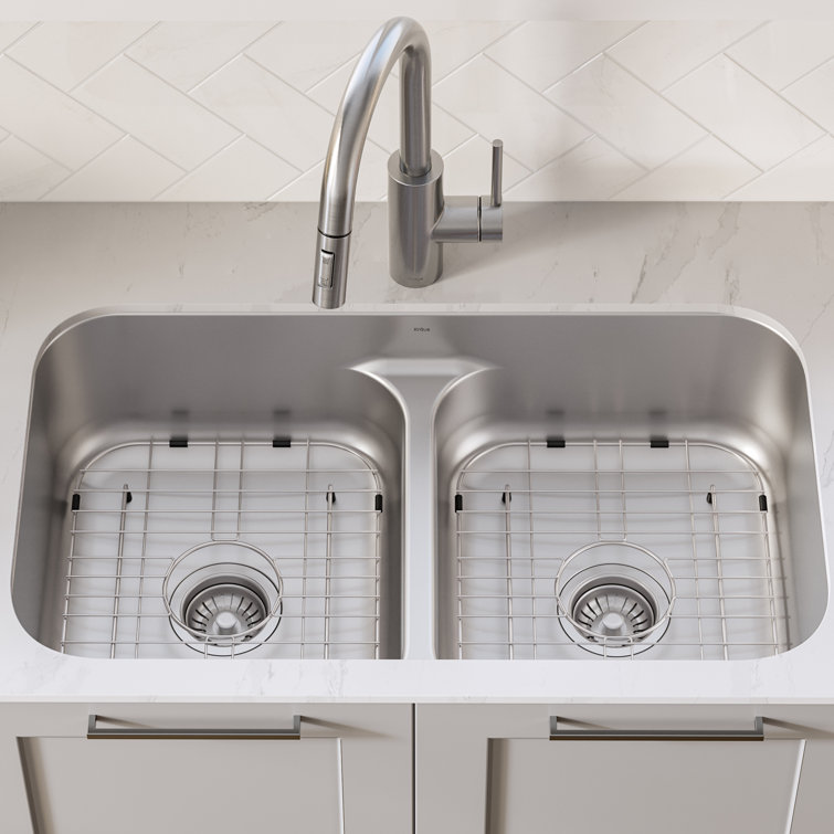 Premier 32-Inch Stainless Steel Double Bowl Undermount Kitchen Sink