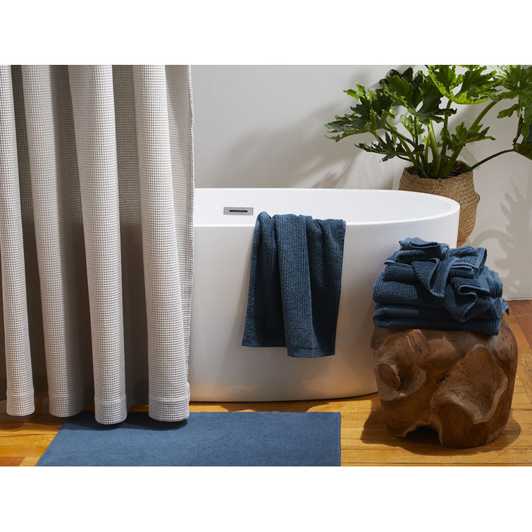 Seal Gray Organic Turkish Cotton Ribbed Bath Towel Set